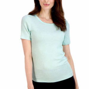 NWOT Lucky Brand Women's Ribbed Short Sleeve Lightweight T Shirt Size S $45 D270